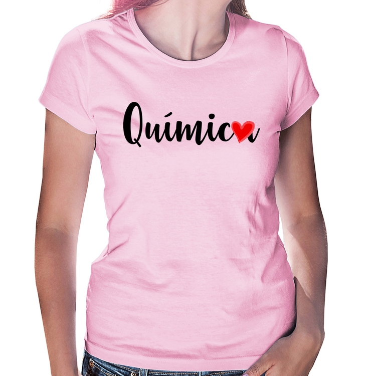 Baby Look Química por amor - Rosa Bebê
