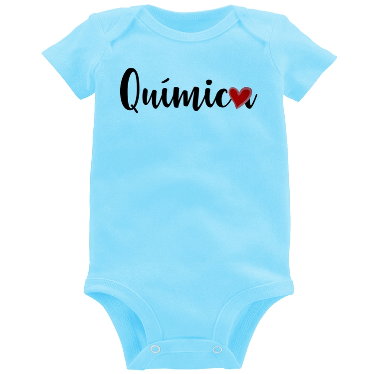 Body Bebê Química por amor - Azul Bebê