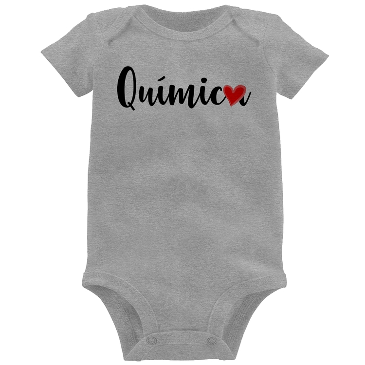 Body Bebê Química por amor - Cinza