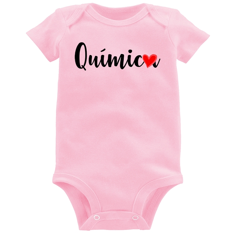 Body Bebê Química por amor - Rosa Bebê
