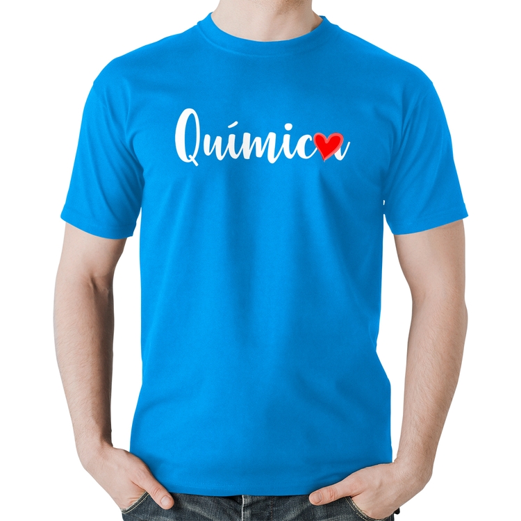 Camiseta Algodão Química por amor - Azul