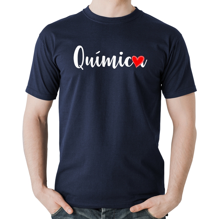 Camiseta Algodão Química por amor - Marinho
