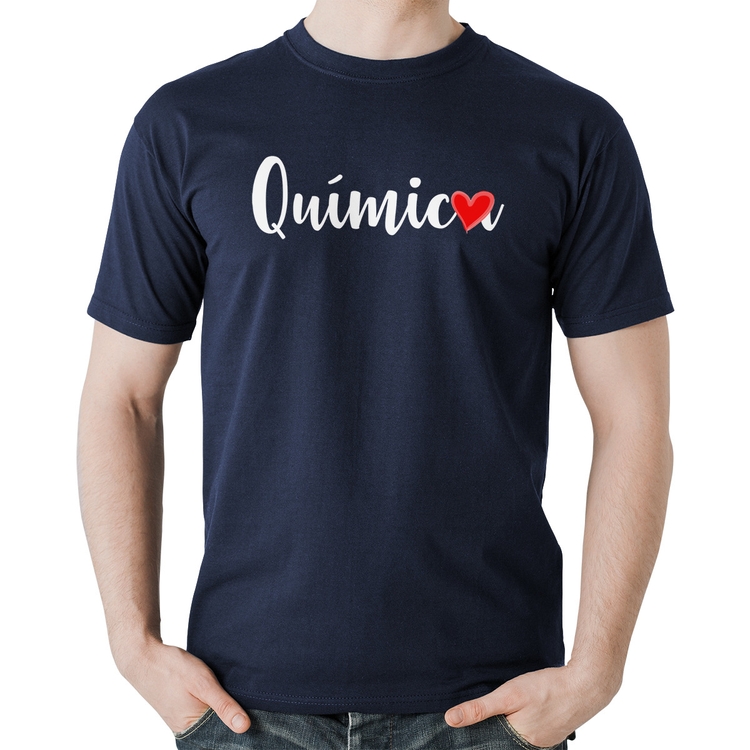 Camiseta Algodão Química por amor - Marinho