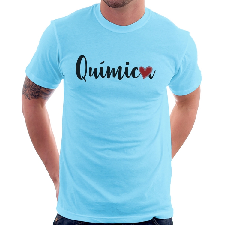 Camiseta Química por amor - Azul Bebê