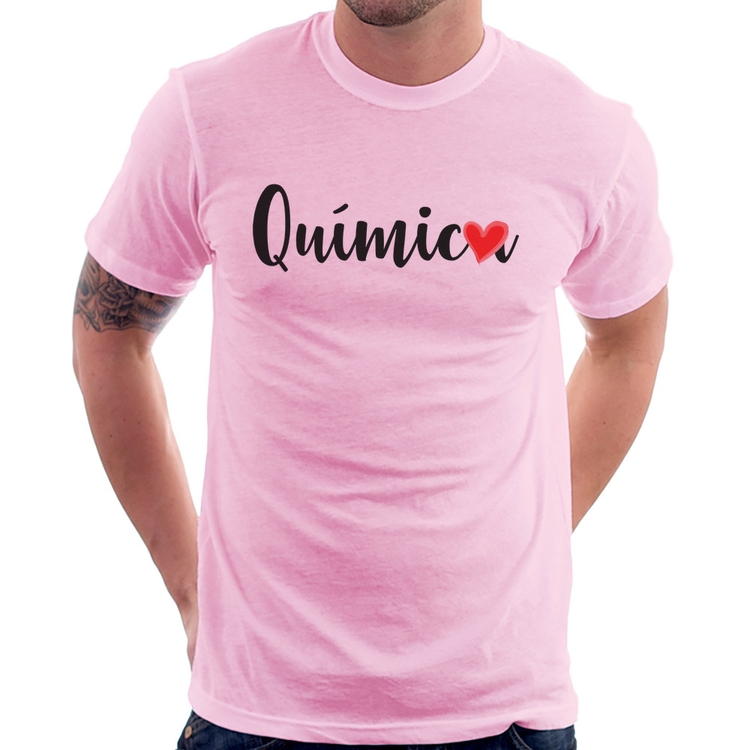 Camiseta Química por amor - Rosa Bebê