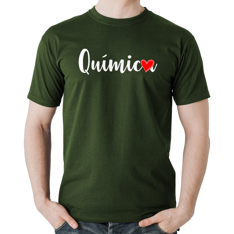 Camiseta Algodão Química por amor - Musgo