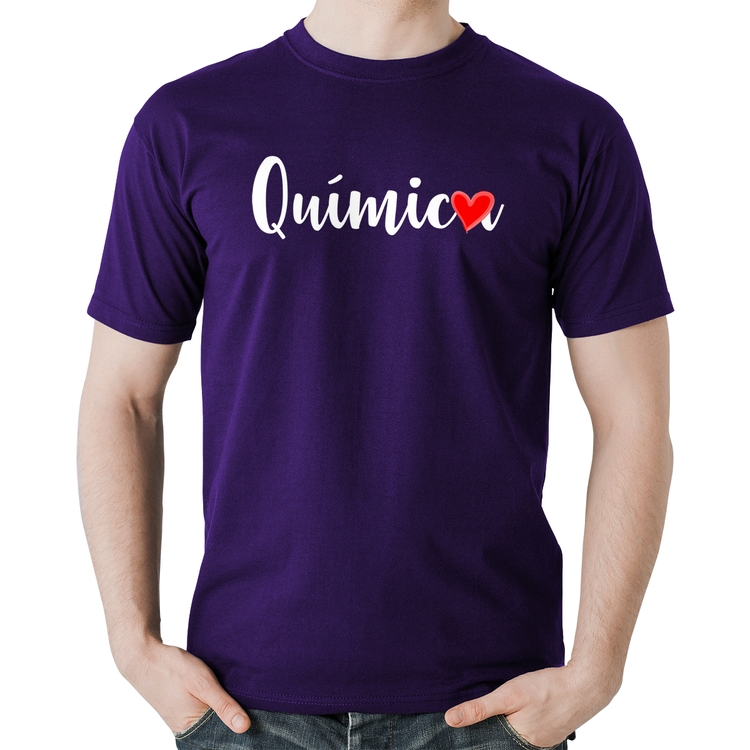 Camiseta Algodão Química por amor - Roxa