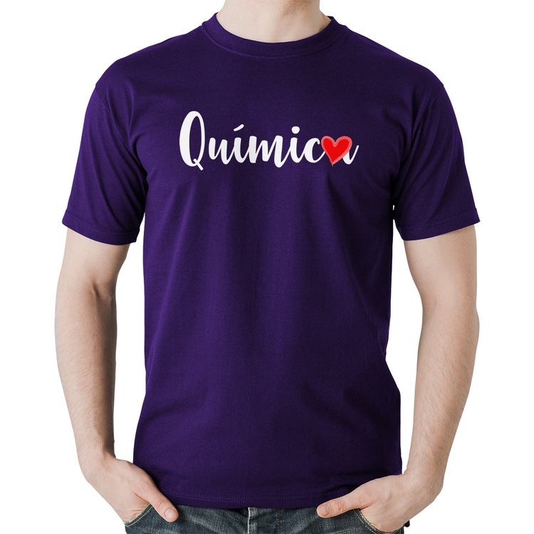 Camiseta Algodão Química por amor - Roxa