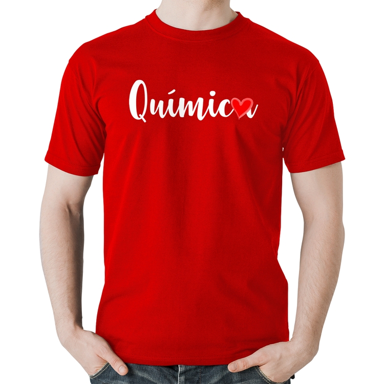 Camiseta Algodão Química por amor - Vermelha