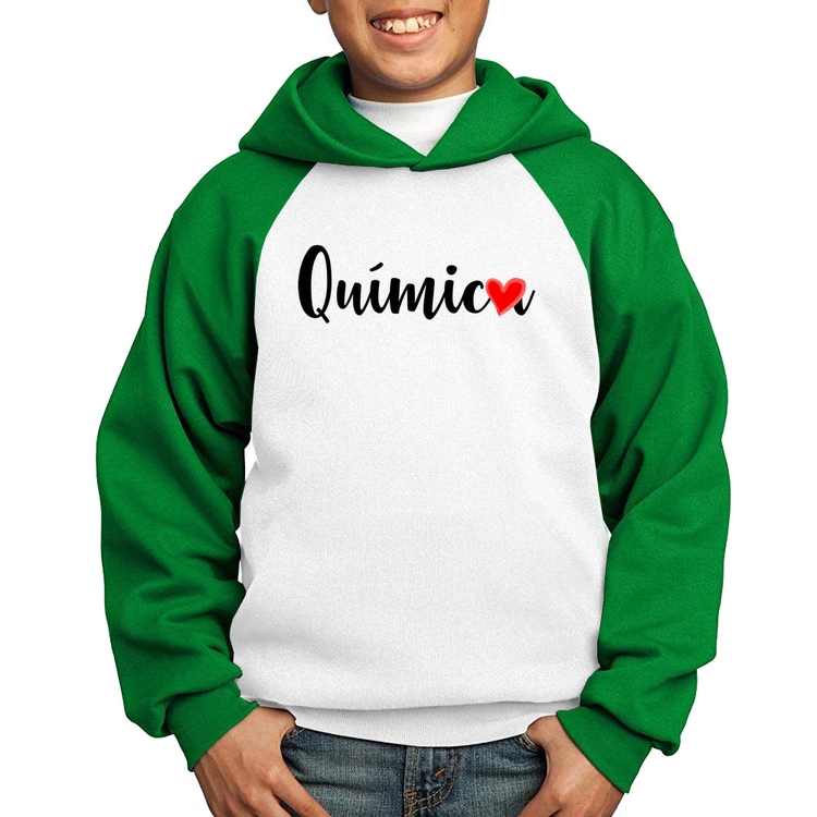 Moletom Infantil Química por amor - Branco/Verde