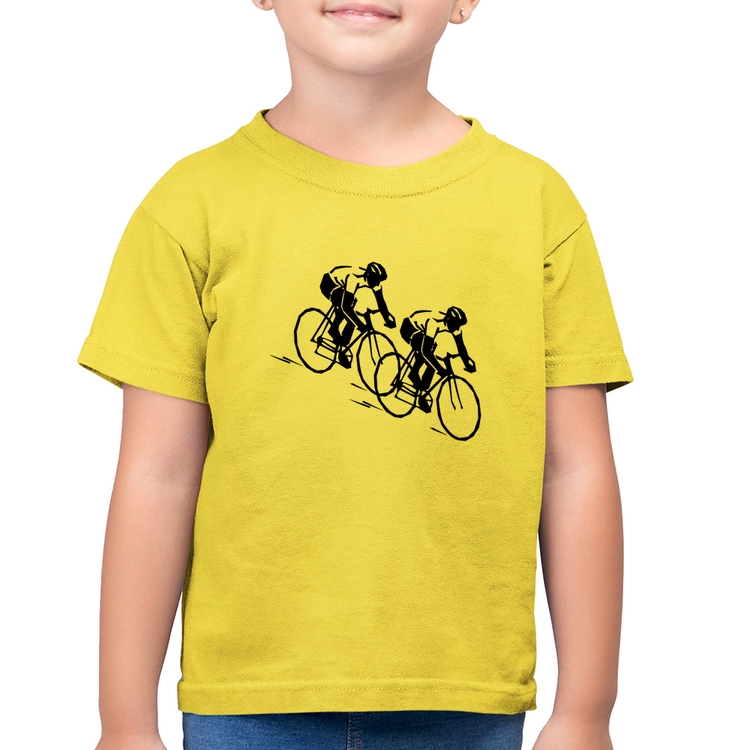 Camiseta Algodão Infantil Race Bike - Amarelo Canário
