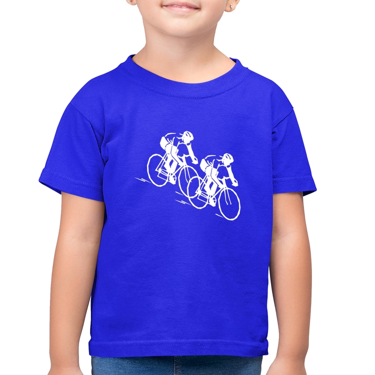 Camiseta Algodão Infantil Race Bike - Azul Royal