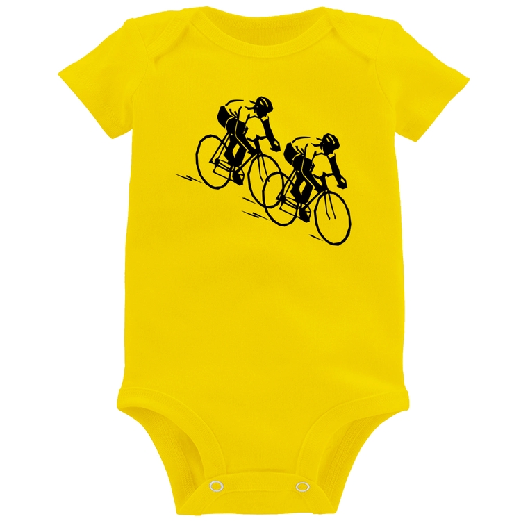 Body Bebê Race Bike - Amarelo
