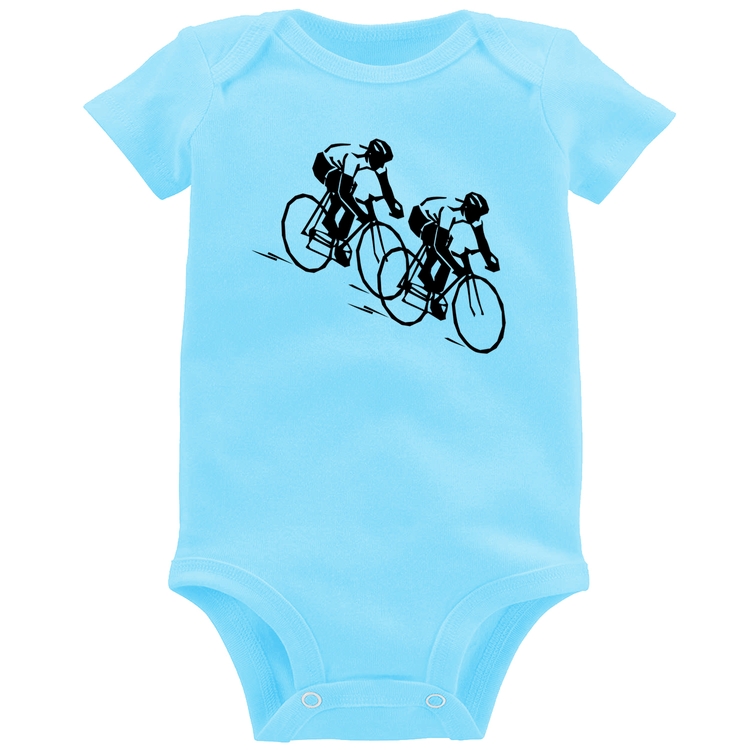 Body Bebê Race Bike - Azul Bebê