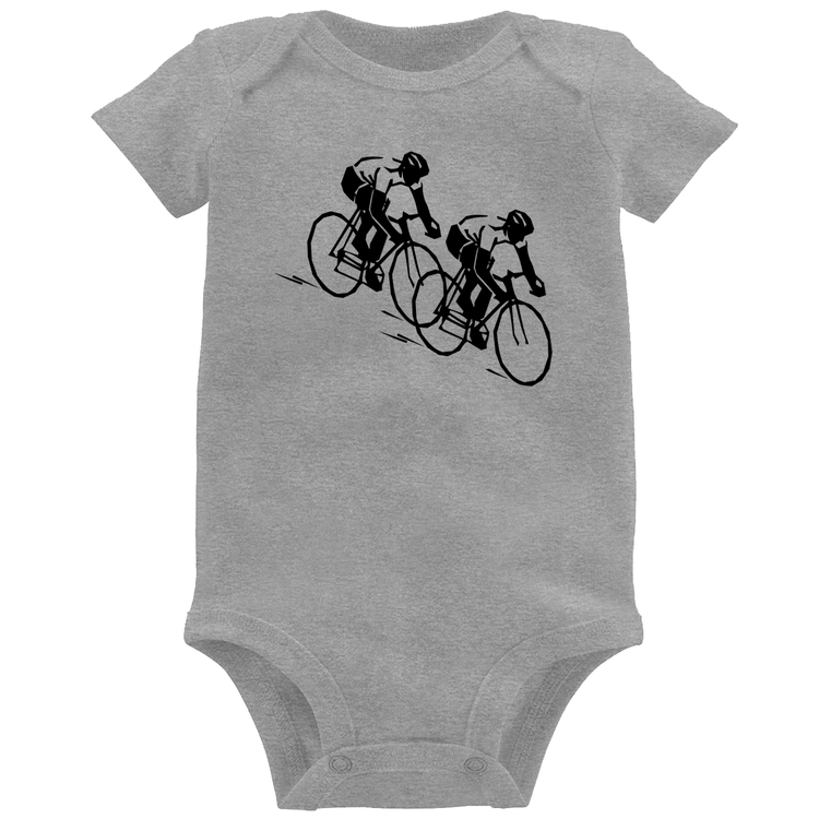 Body Bebê Race Bike - Cinza