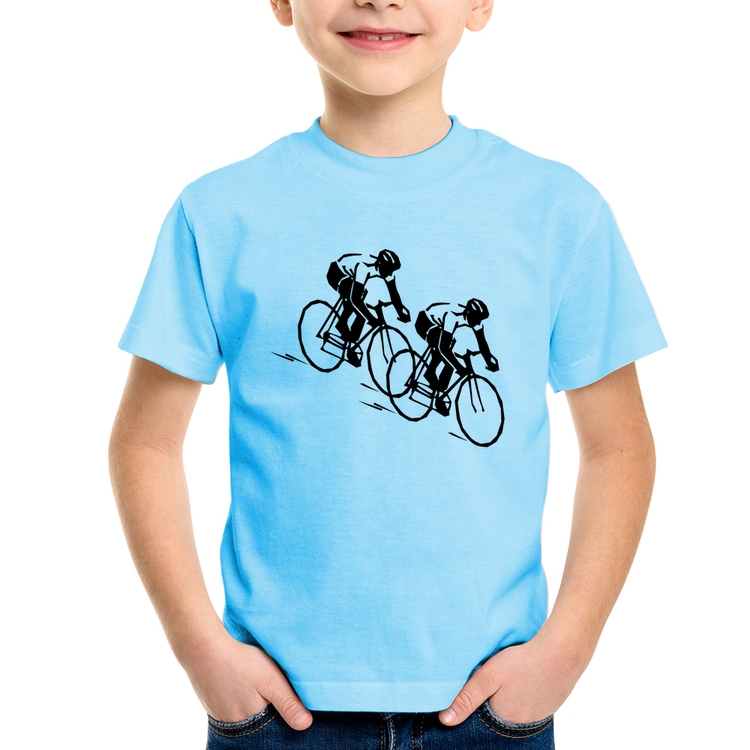 Camiseta Infantil Race Bike - Azul Bebê