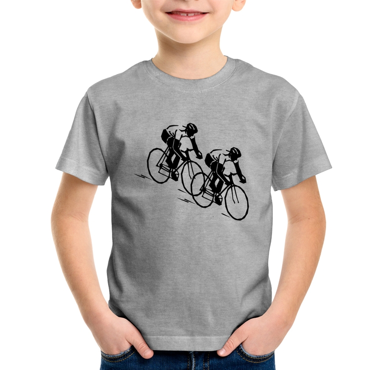 Camiseta Infantil Race Bike - Cinza