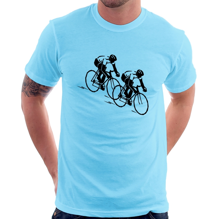 Camiseta Race Bike - Azul Bebê