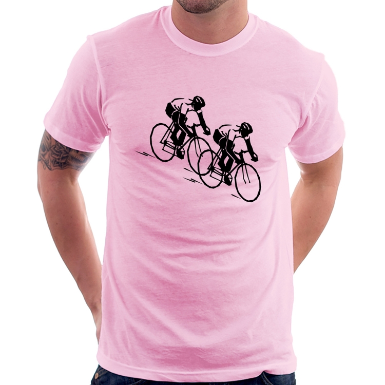 Camiseta Race Bike - Rosa Bebê