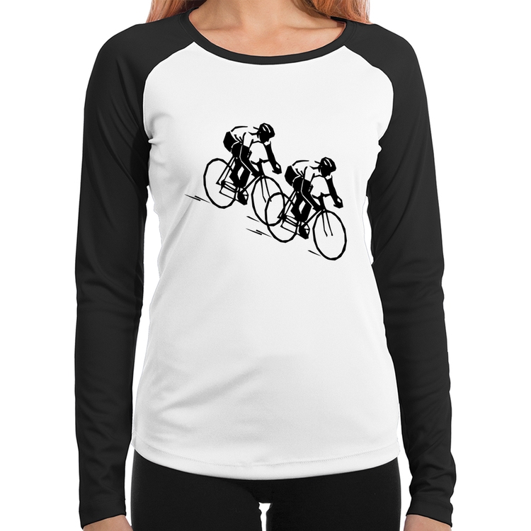 Baby Look Raglan Race Bike Manga Longa