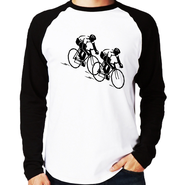 Camiseta Raglan Race Bike Manga Longa