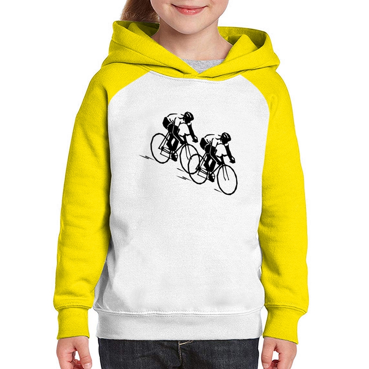 Moletom Infantil Race Bike - Branco/Amarelo