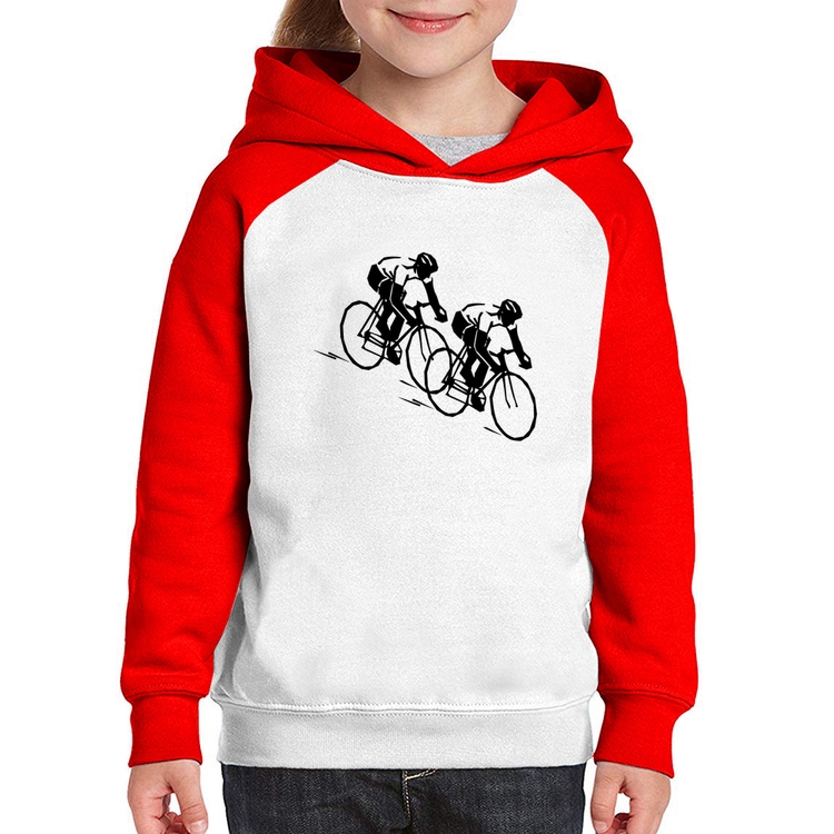 Moletom Infantil Race Bike - Branco/Vermelho
