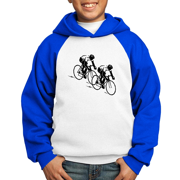 Moletom Infantil Race Bike - Branco/Azul