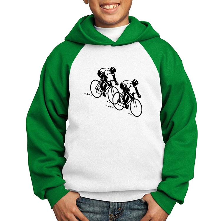 Moletom Infantil Race Bike - Branco/Verde