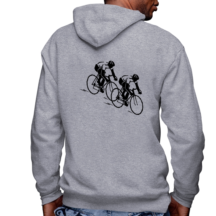 Blusa Moletom Race Bike Masculina com Capuz e Zíper - Mescla