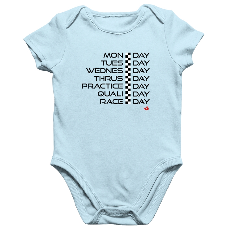 Body Bebê Algodão Race Week - Azul Bebê