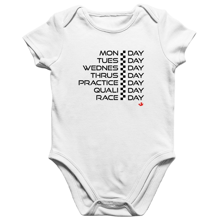 Body Bebê Algodão Race Week - Branco