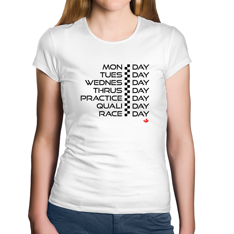 Baby Look Algodão Race Week - Branca