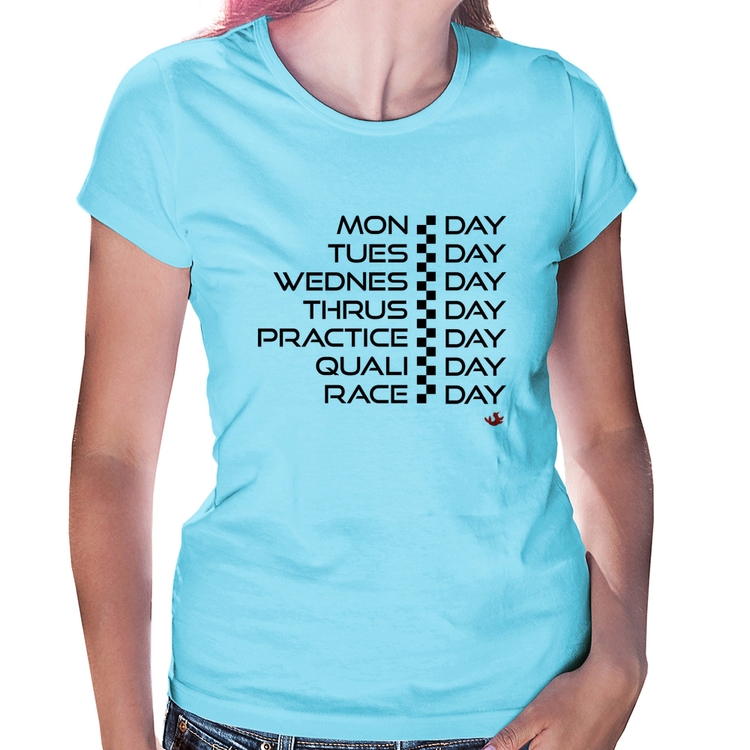 Baby Look Race Week - Azul Bebê