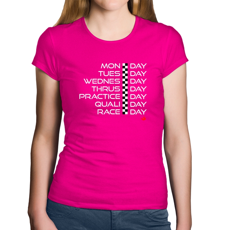 Baby Look Algodão Race Week - Rosa