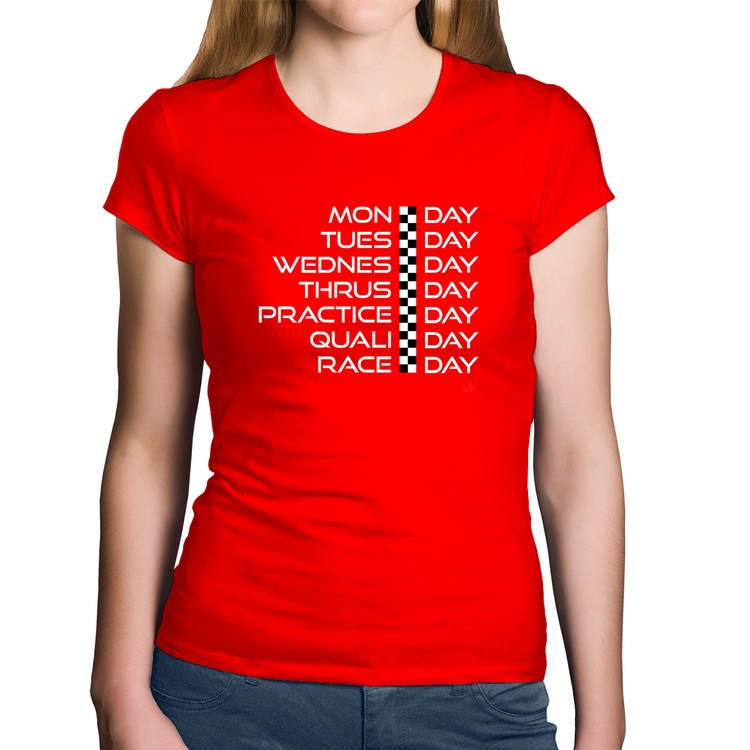 Baby Look Algodão Race Week - Vermelha