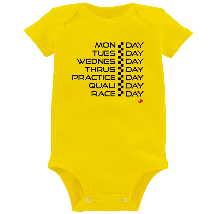 Body Bebê Race Week - Amarelo