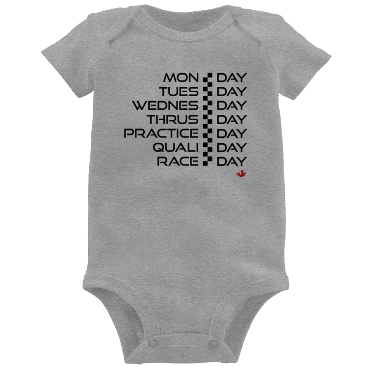 Body Bebê Race Week - Cinza