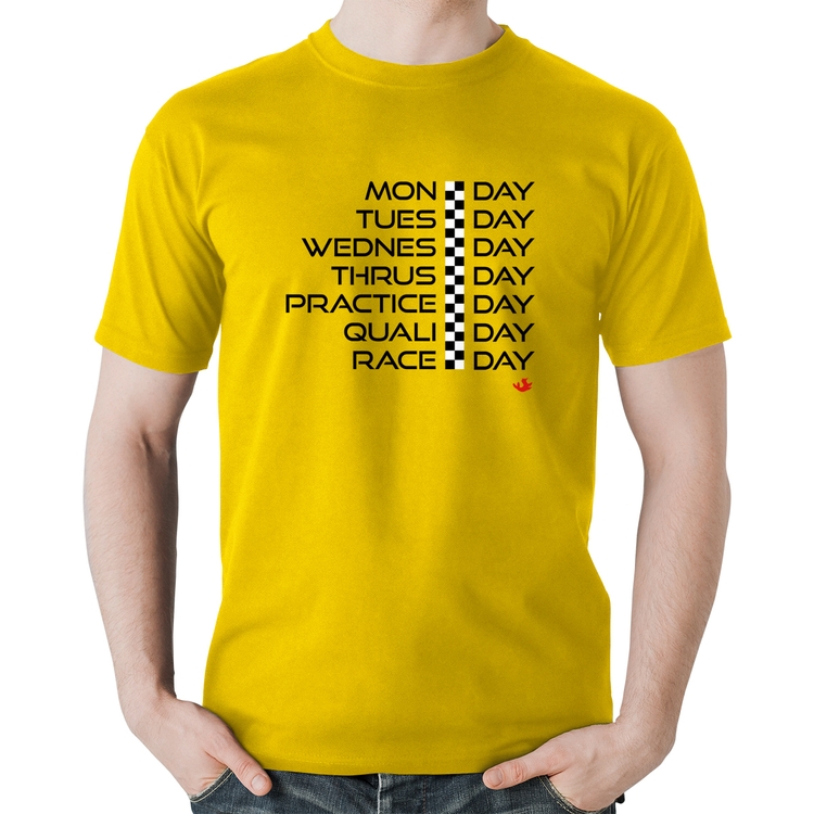 Camiseta Algodão Race Week - Amarela