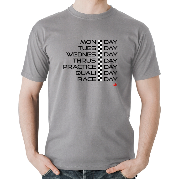 Camiseta Algodão Race Week - Cinza