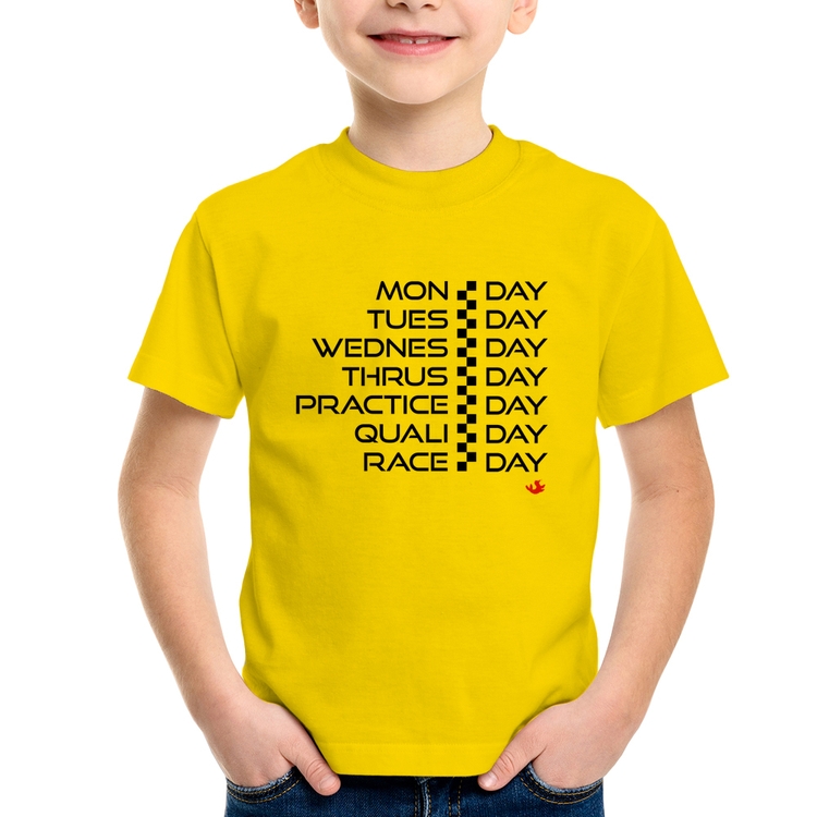 Camiseta Infantil Race Week - Amarela