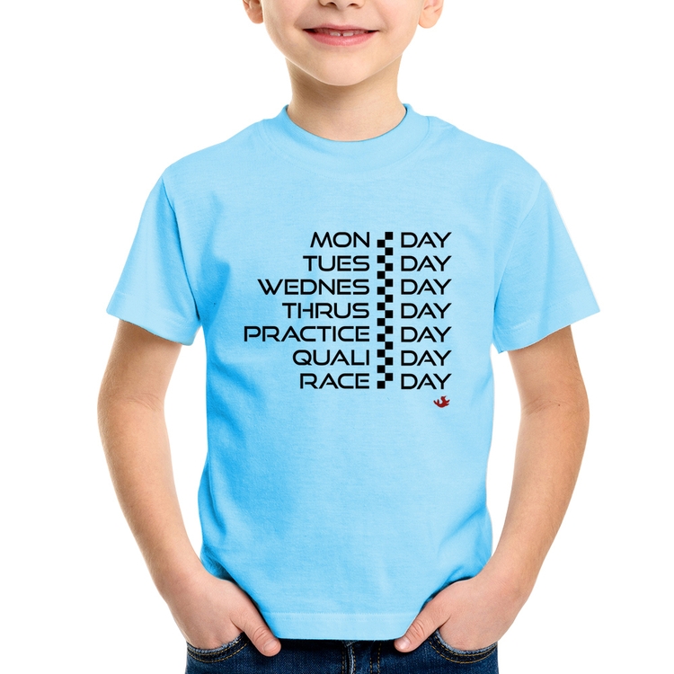 Camiseta Infantil Race Week - Azul Bebê