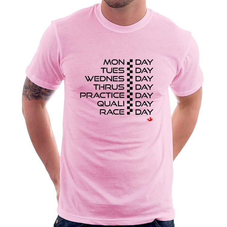 Camiseta Race Week - Rosa Bebê