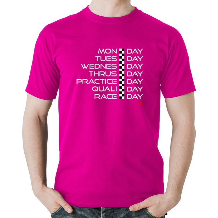 Camiseta Algodão Race Week - Rosa