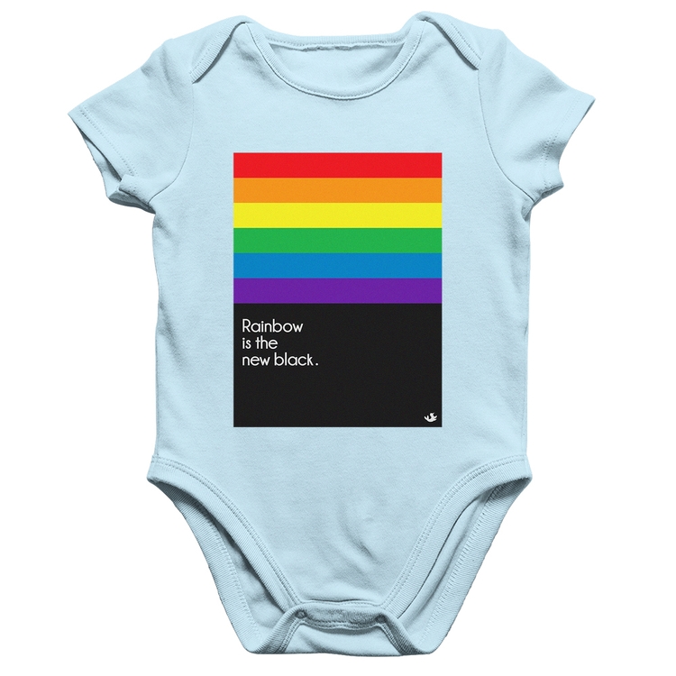 Body Bebê Algodão Rainbow is the new black - Azul Bebê
