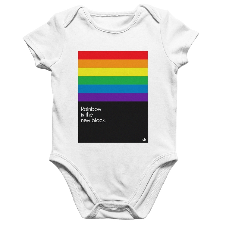 Body Bebê Algodão Rainbow is the new black - Branco
