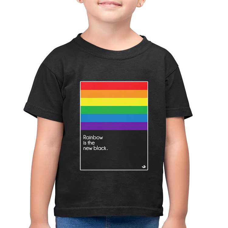 Camiseta Algodão Infantil Rainbow is the new black