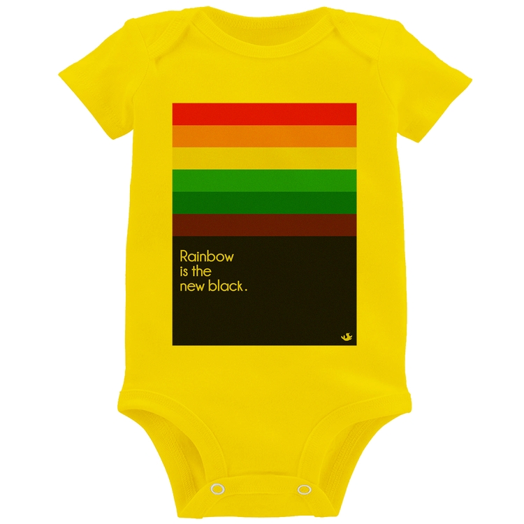 Body Bebê Rainbow is the new black - Amarelo