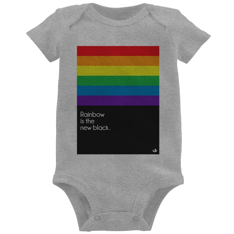 Body Bebê Rainbow is the new black - Cinza
