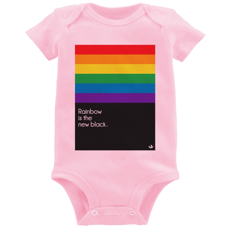 Body Bebê Rainbow is the new black - Rosa Bebê